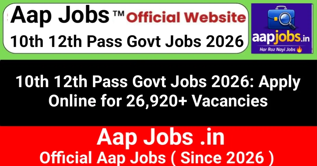 10th 12th Pass Govt Jobs 2026 Notification