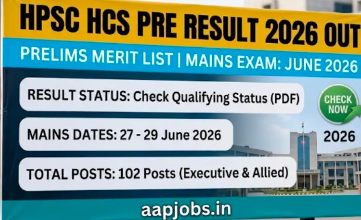 HPSC HCS Pre Result 2026 Merit List Update