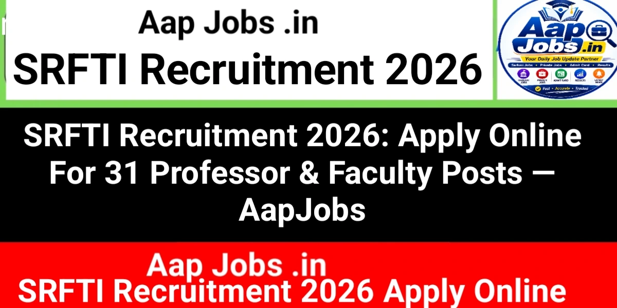 SRFTI Faculty and Professor Recruitment Campaign
