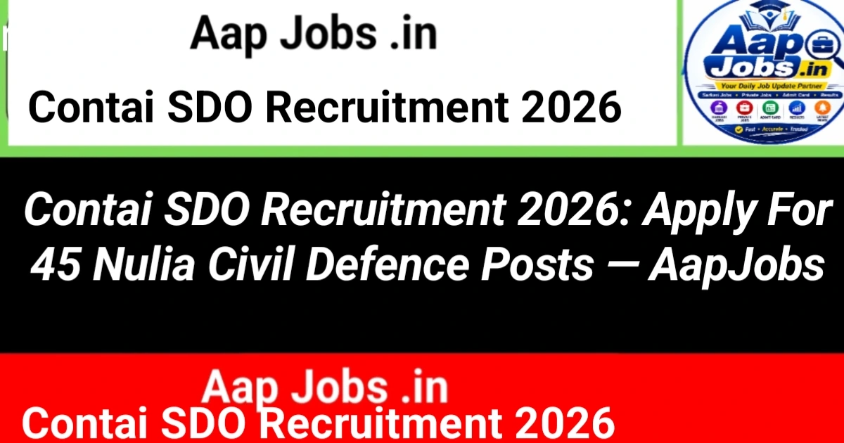 Contai SDO Nulia Civil Defence Volunteer Recruitment Campaign