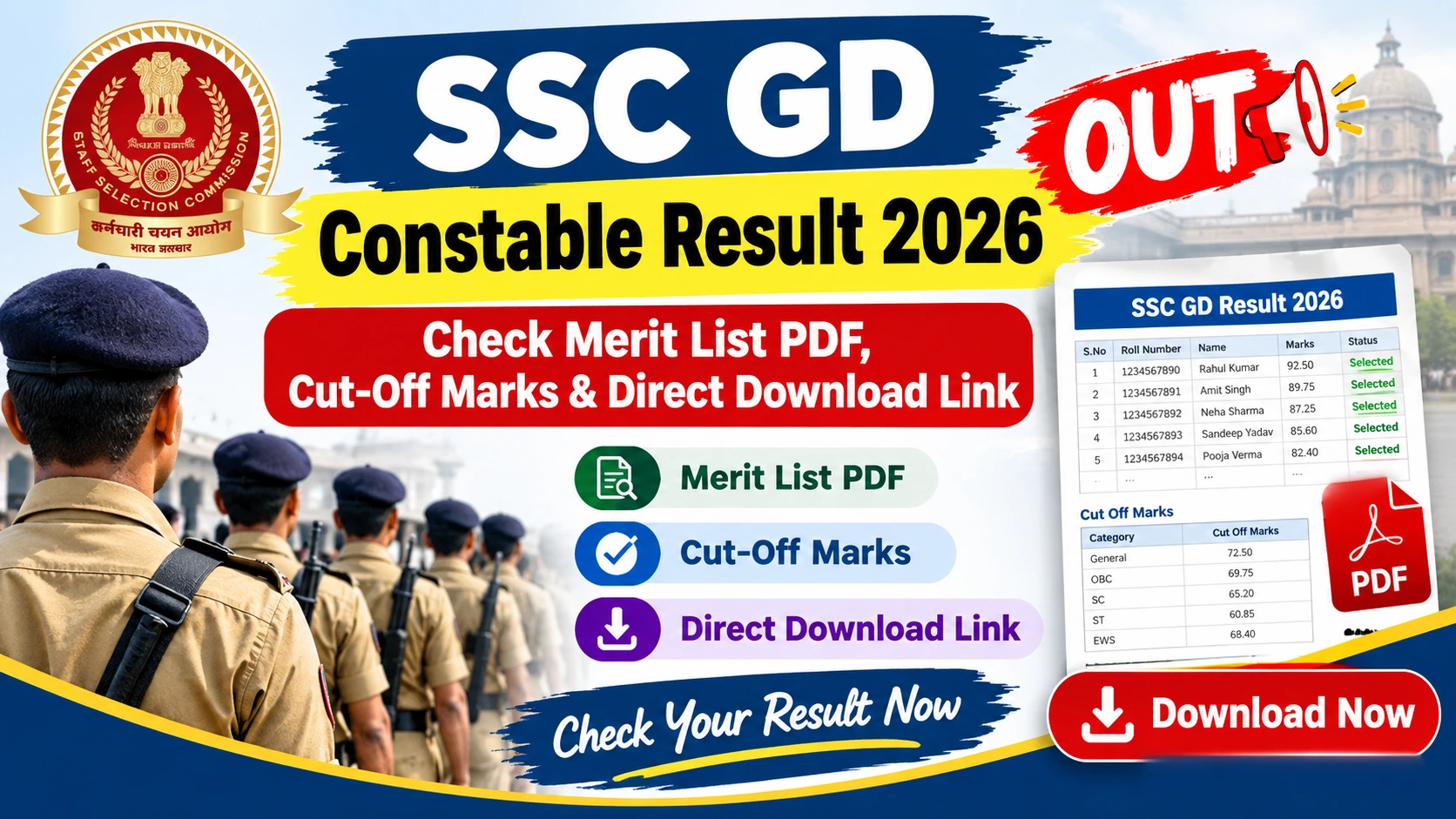SSC GD Constable Result 2026 Out